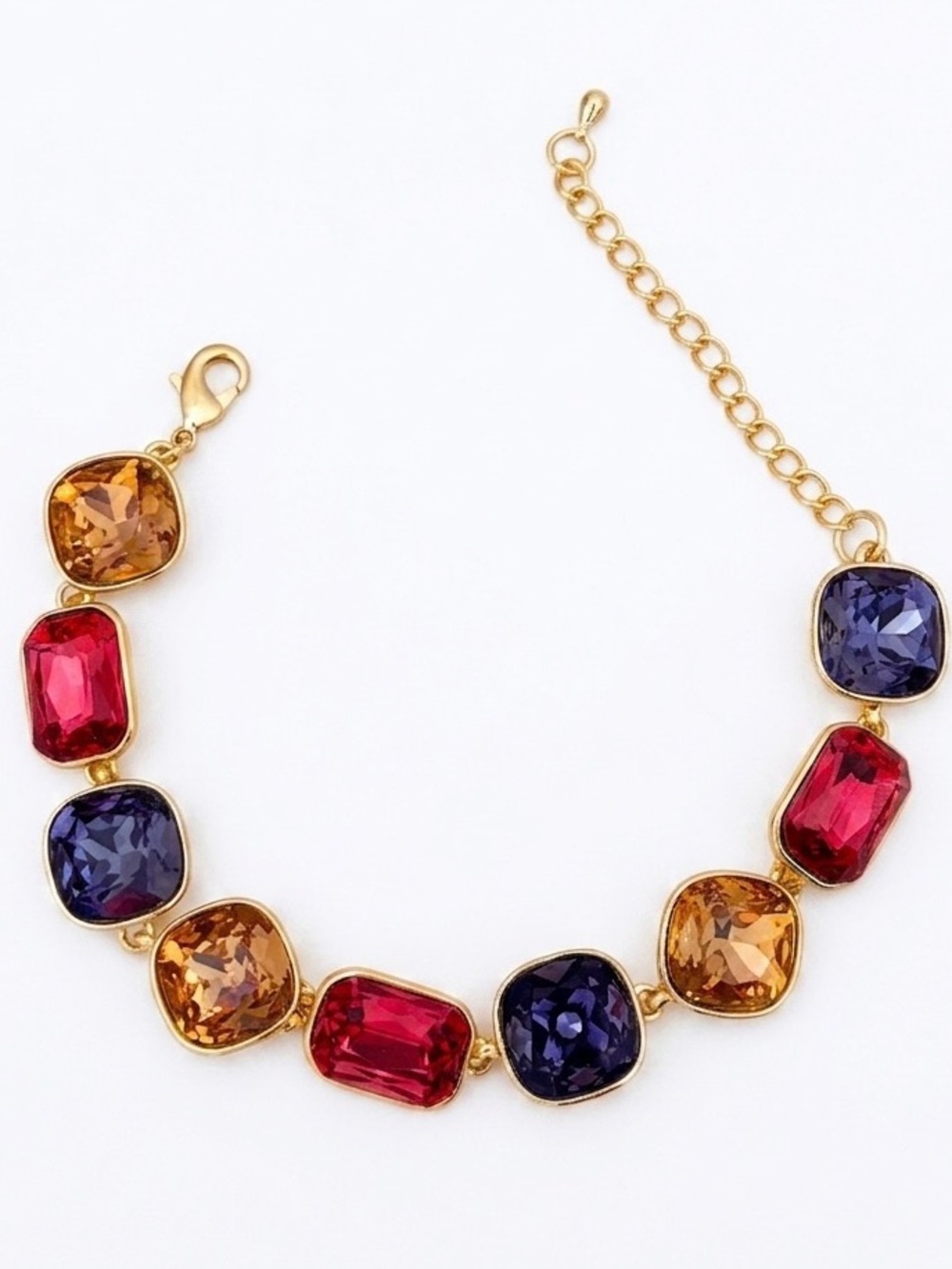 14K Gold Plated Multi-Color Crystal Bracelet - Gema Style